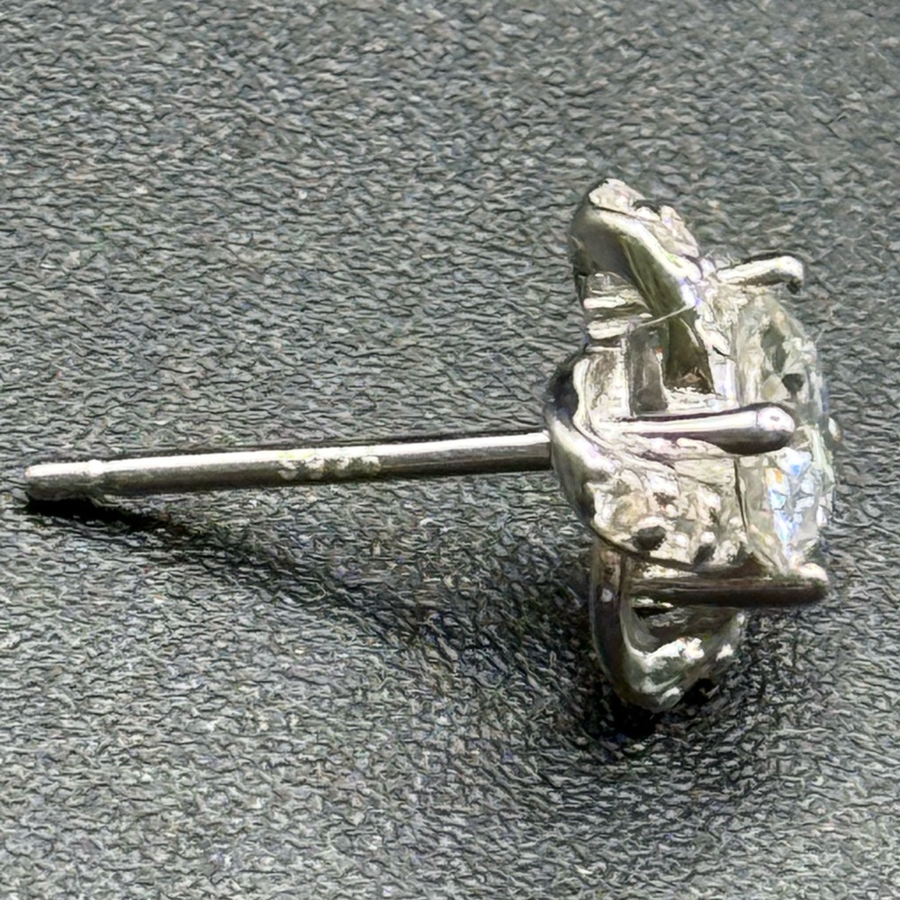 Elegant Silver Stud Moissanite Earrings - Picture 6 of 10